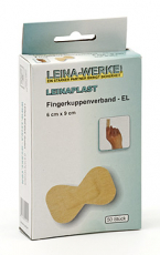 LEINA - Fingerkuppenverband, elastisch,detectierbar  blau, 3,8x7,5 cm, 50 Stck, lose in Schachtel