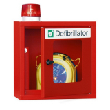 Wandschrank fr AED, incl. akustischem und optischem Alarm ROT